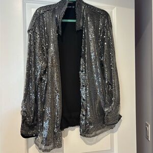 Nasty Gal Women’s Sequin Button Down NWOT